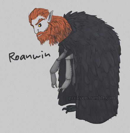 Roanwin with his crow-feather cloak