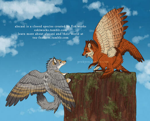 Alecani fan art (TeaFeathers closed species by Eskiworks)
