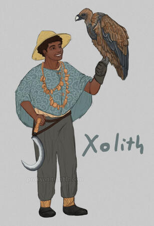 Xolith (&quot;sho-lith&quot;) the god of death, spirits, justice, and the balance of nature.